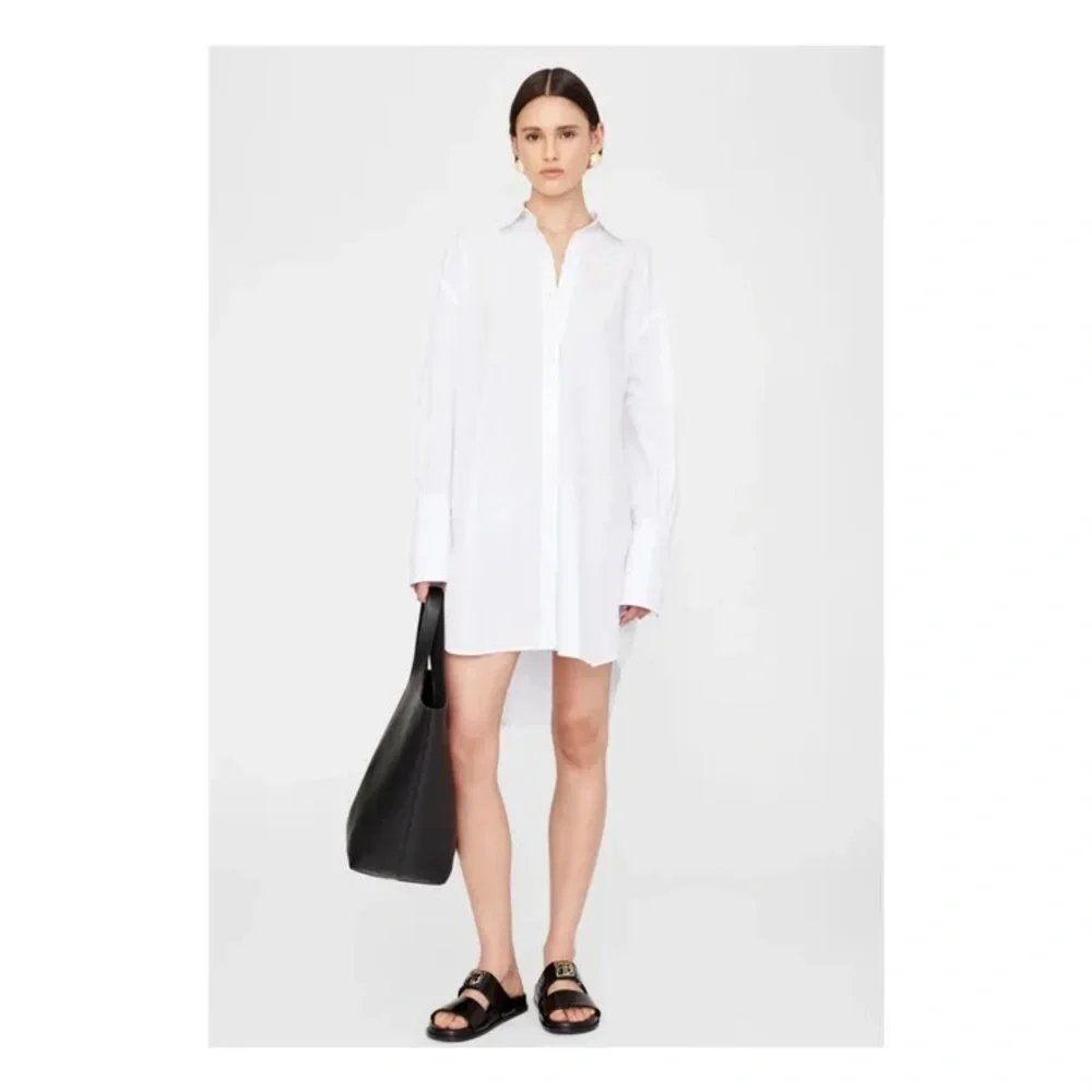 Anine Bing Parker monogramed leather shiny slides - Picture 11 of 11